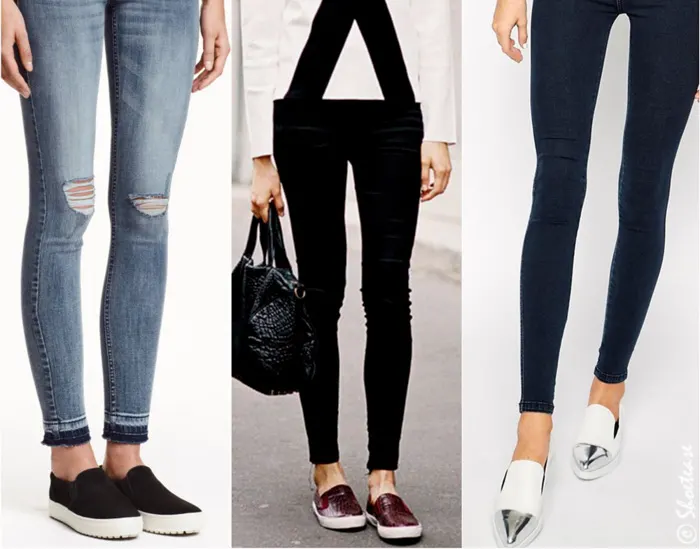 Slip on Sneakers with Skinny Jeans