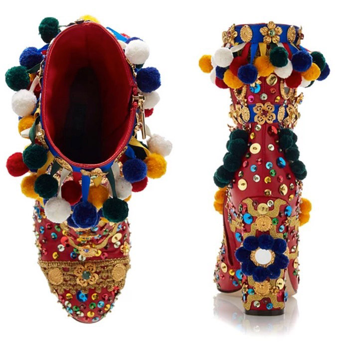 Colorful Dolce&Gabbana Pom Pom boots