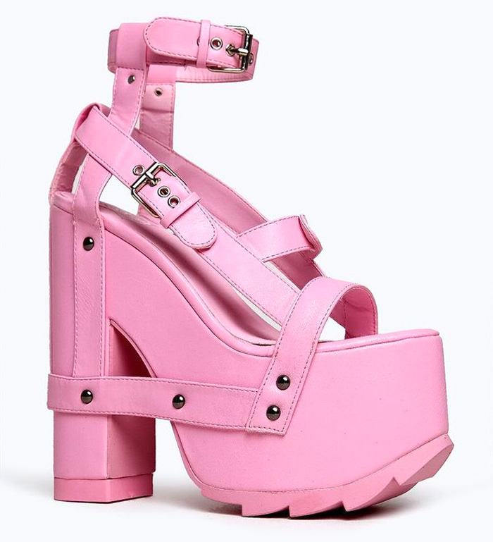 ugly pink platform sandals
