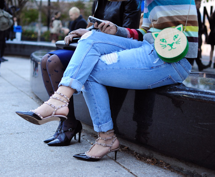 valentino rockstud street style