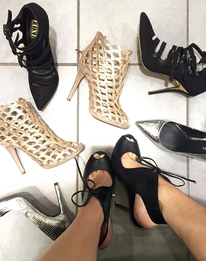 Party Outfit: Strappy Le Chateau Shoes 