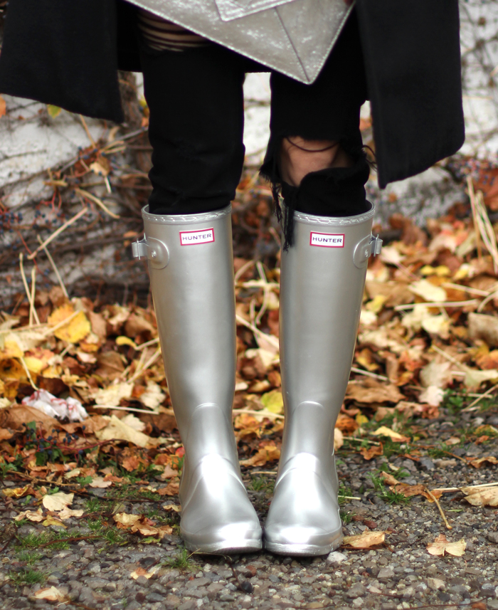 metallic hunter boots