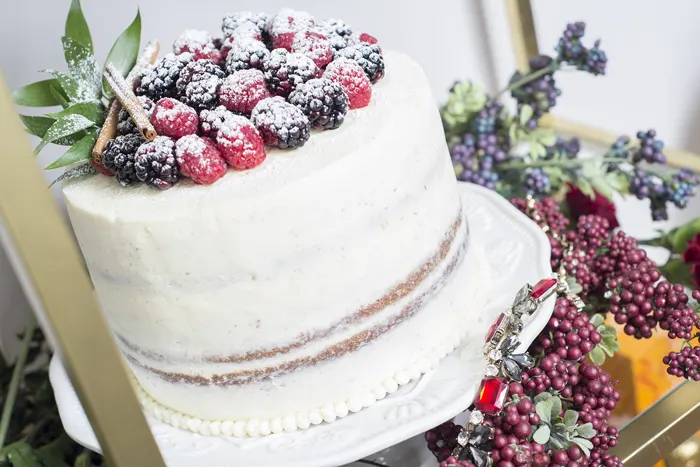frosted fresh berry layer cake