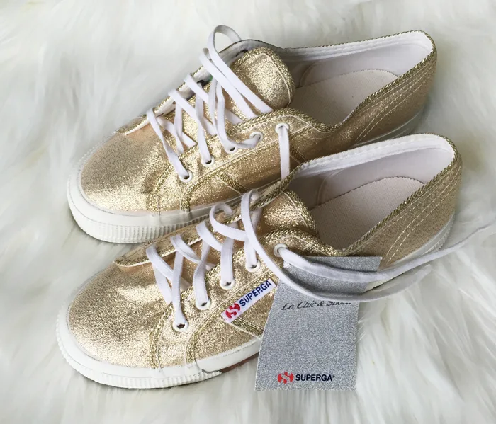 Gold Sparkle Superga sneakers