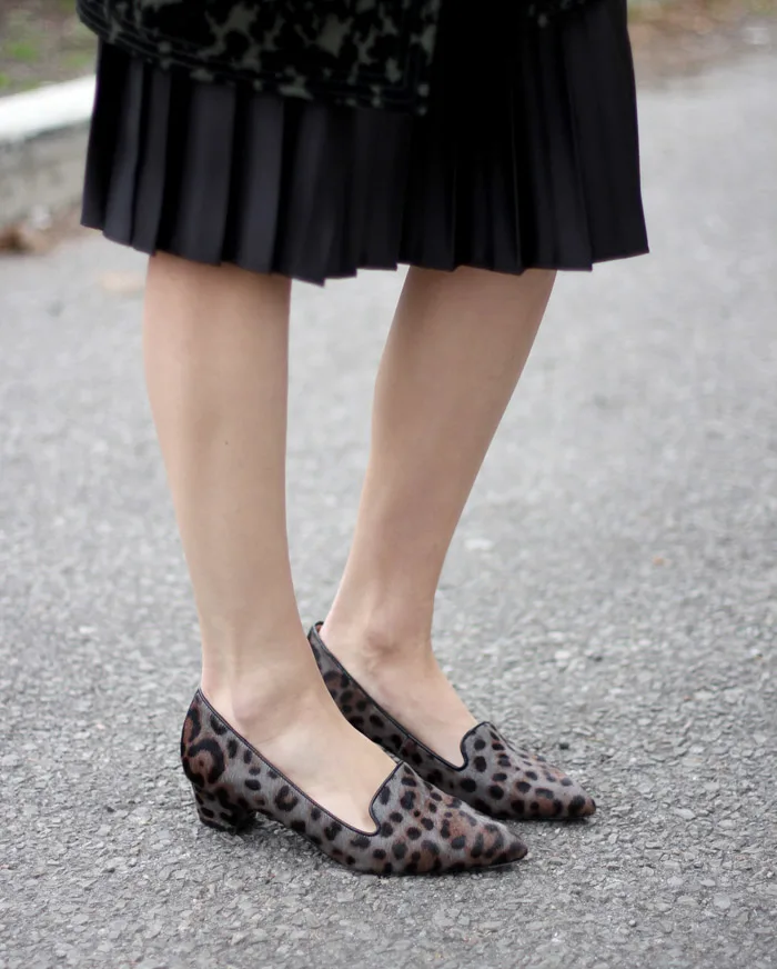 grey Leopard print loafers 1