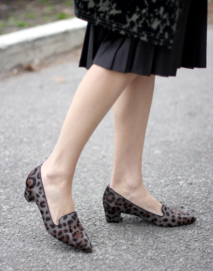 grey Leopard print loafers 3