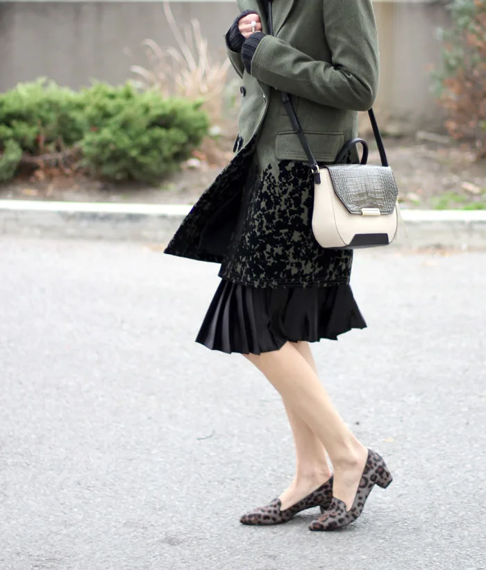 grey Leopard print loafers outfit