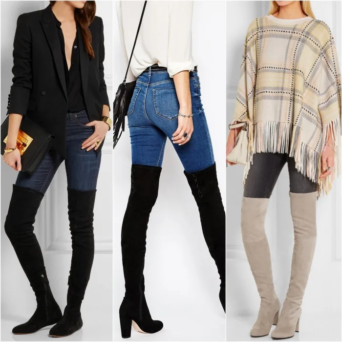 over the knee boots skinny jeans
