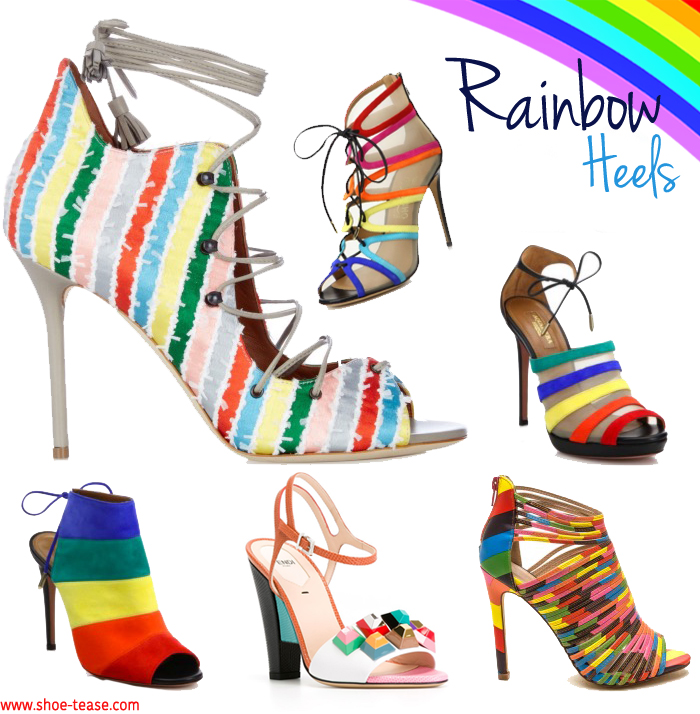 Rainbow heels outfit on sale