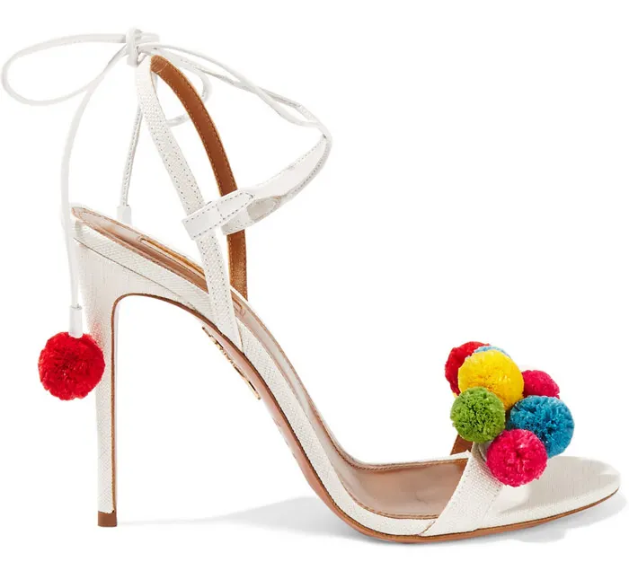 Aquazzurra pom pom sandals