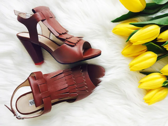 Brown Fringe Sshoes Quiet Comfortable Heels 1