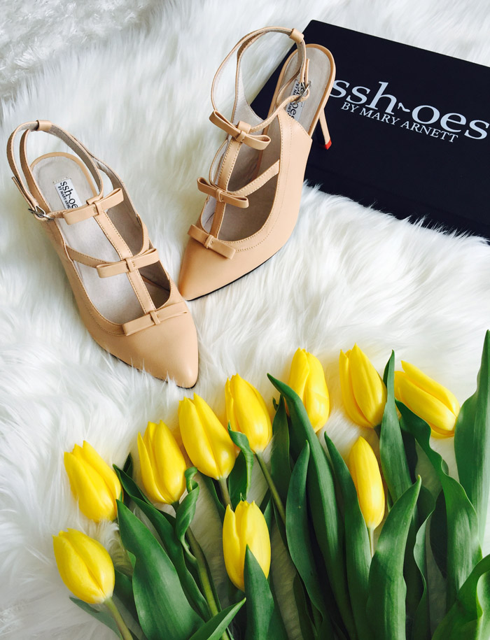 Nude Strappy Bow Pumps Sshoes Quiet Comfortable Heels