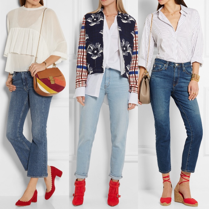 White Shirt Blue Jeans Red Shoes Online Sales Up To 57 Off