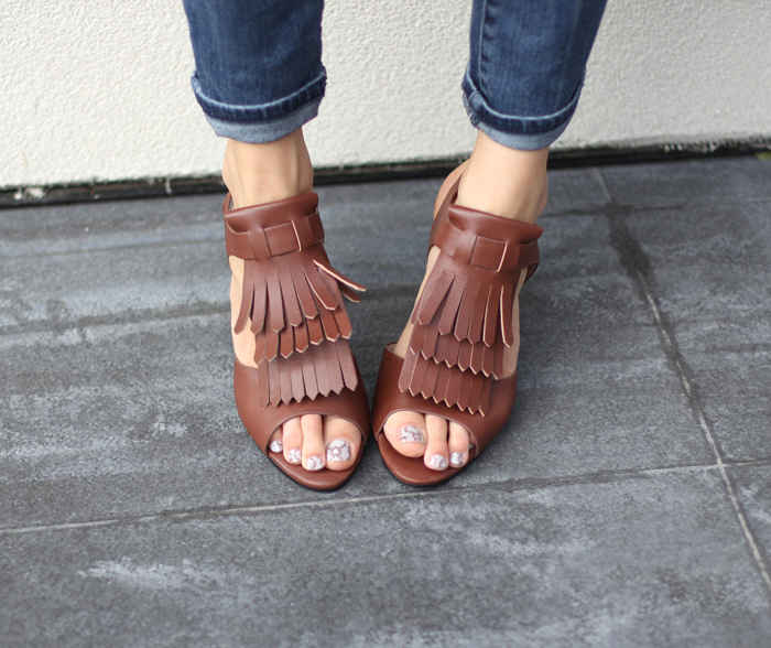 Brown Fringe Sandals