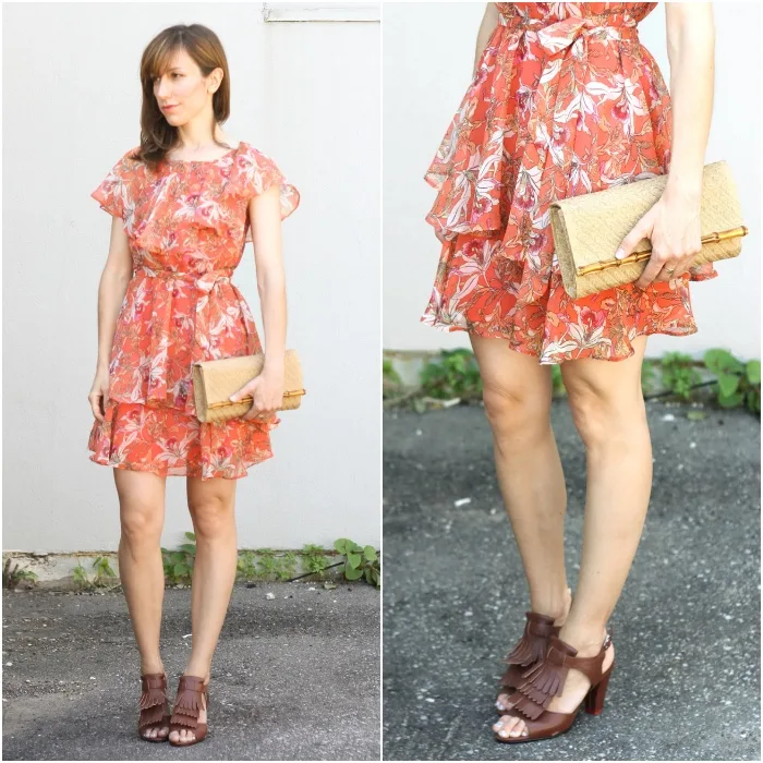 Brown Shoes with Orange Dress