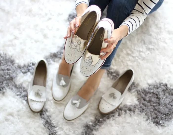 White tassel loafers womens hotsell