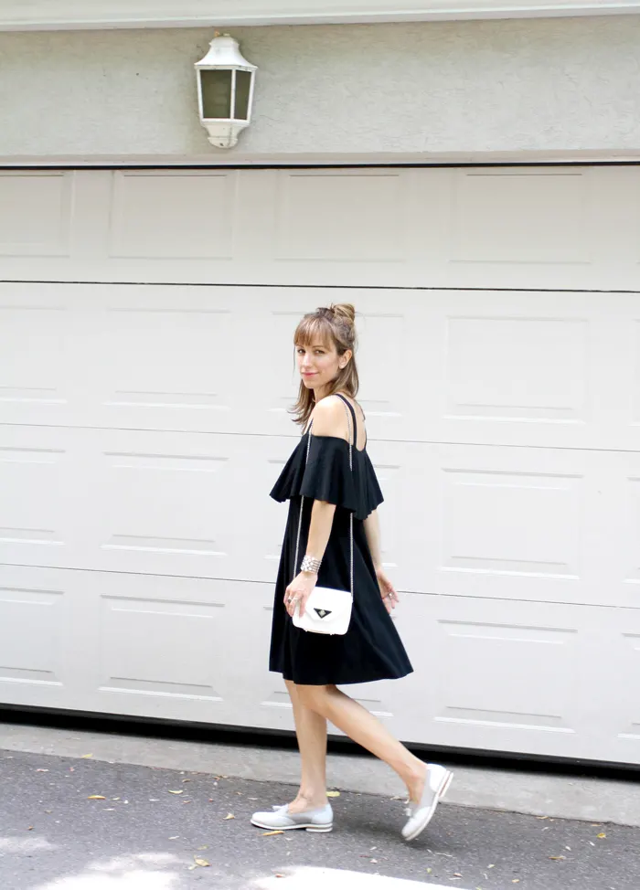 LBD with tassel loafers 1