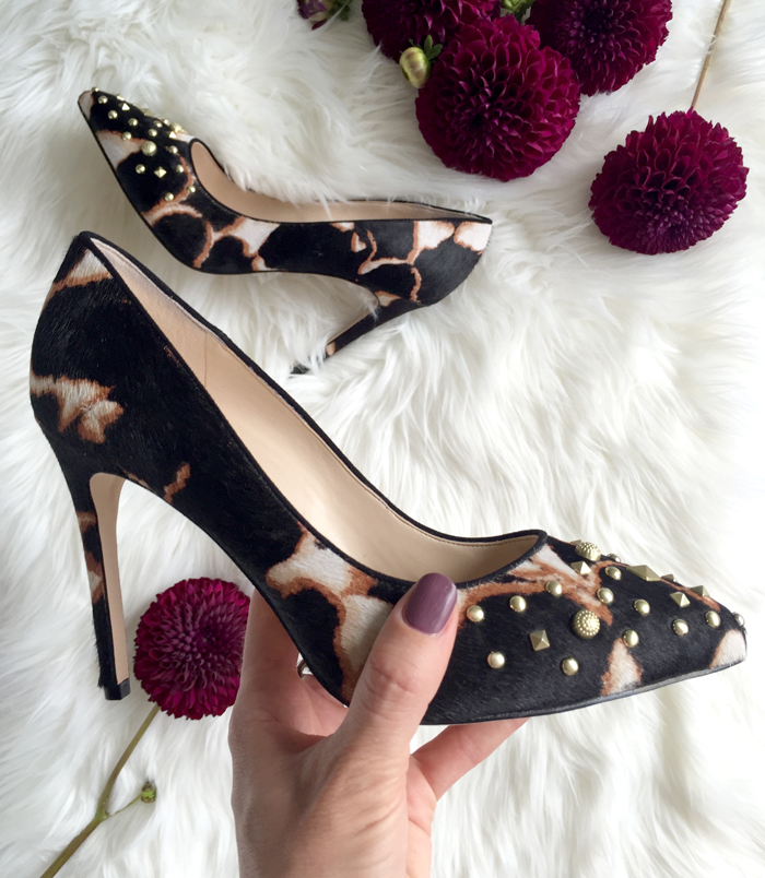 nine west animal print heels