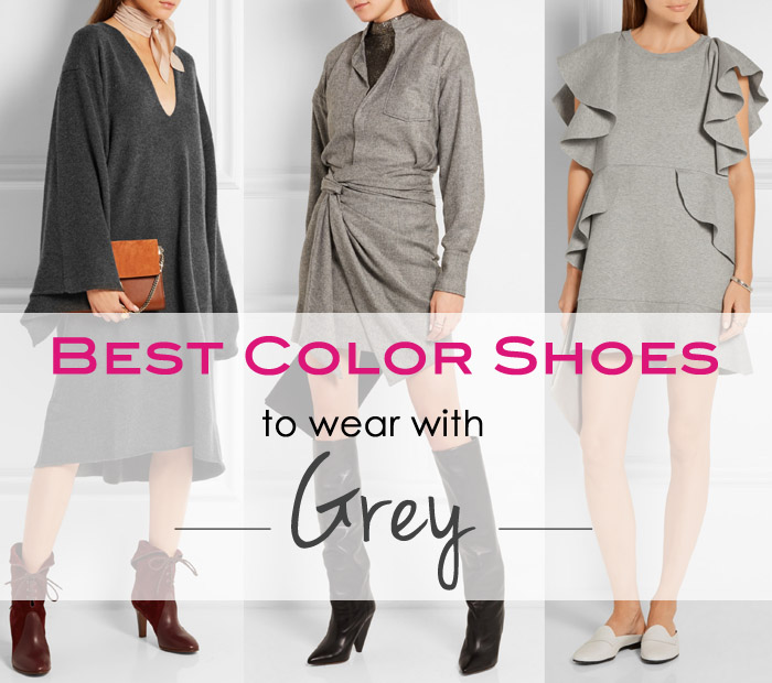 What Color Shoes To Wear With Grey Dress Outfit