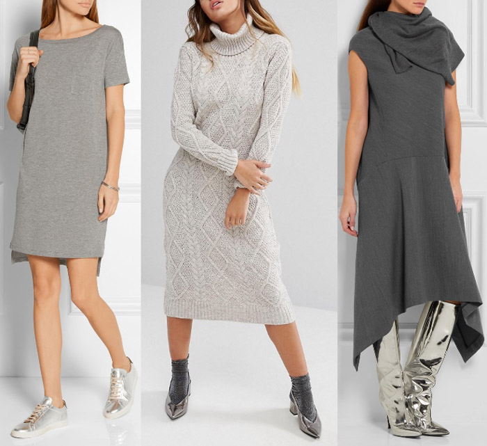 What color shoes to wear with grey dress