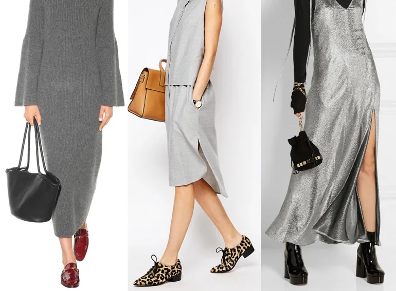 What Color Shoes to Wear with Grey Dress Outfit