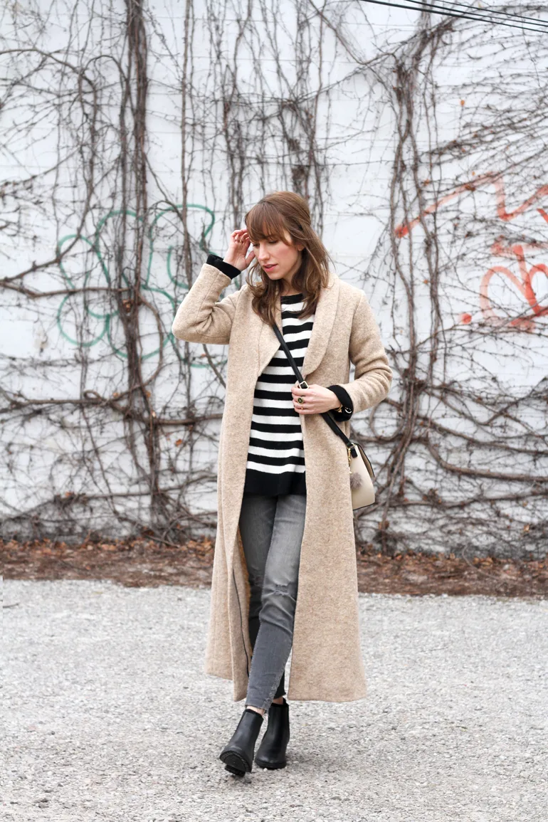 Camel Coat - Stylish Winter Boots