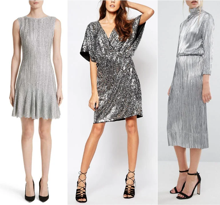 Memphis Metallic Knit Midi Dress in Silver – Dancing Leopard