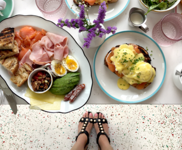 My Pearl Sandals Took me to Cafe CanCan in Toronto Cafe CanCan Toronto Review Pearl Sandals