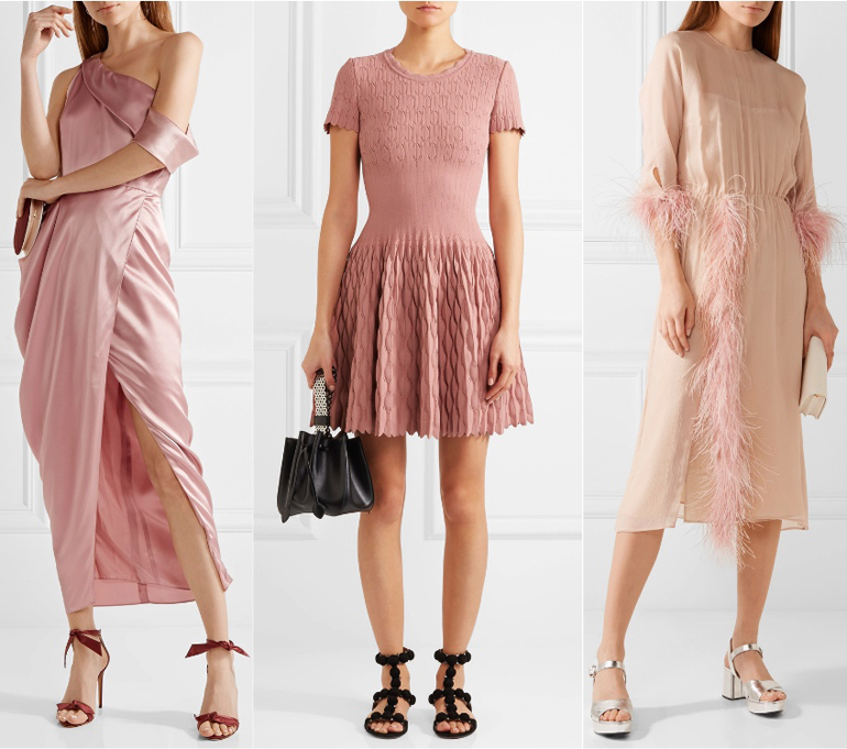 Blush pink dress with black shoes discount