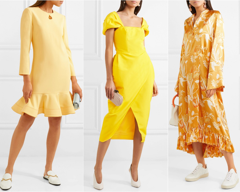 best shoes for yellow dress