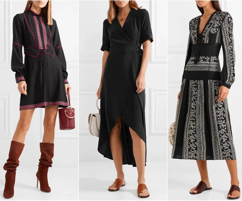 Top Shoe Options for a Black Wrap Dress