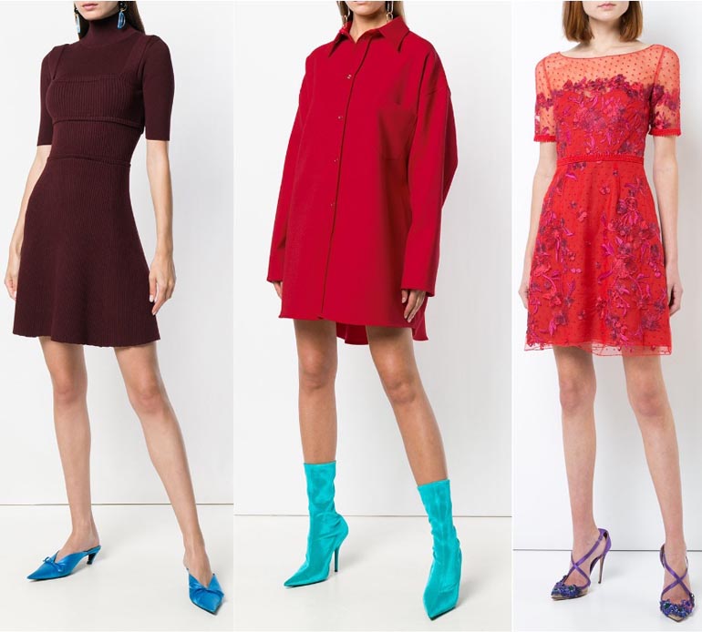 What Color Shoes to Wear with a Burgundy Dress Blue Shoes