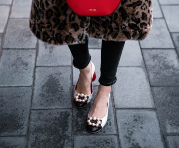 Leopard Print Faux Fur Coat Styled with Gucci Marmont Belt Dupe & Pearl Pumps