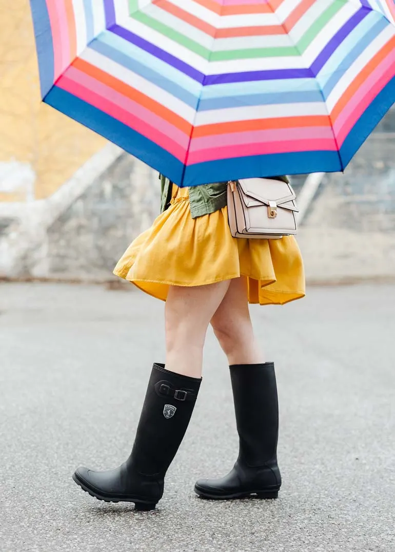 Matte Black Rain Boots Outfit Kamik Jennifer