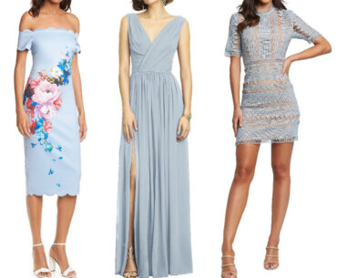 Light Blue Dress with Different Color Shoes