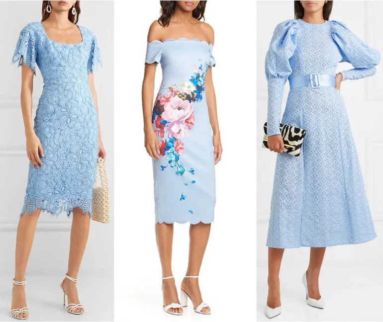 What Color Shoes with Light Blue Dress | Pastel Blue Dress Outfit