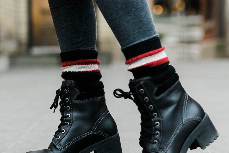 black heeled combat boots outfit