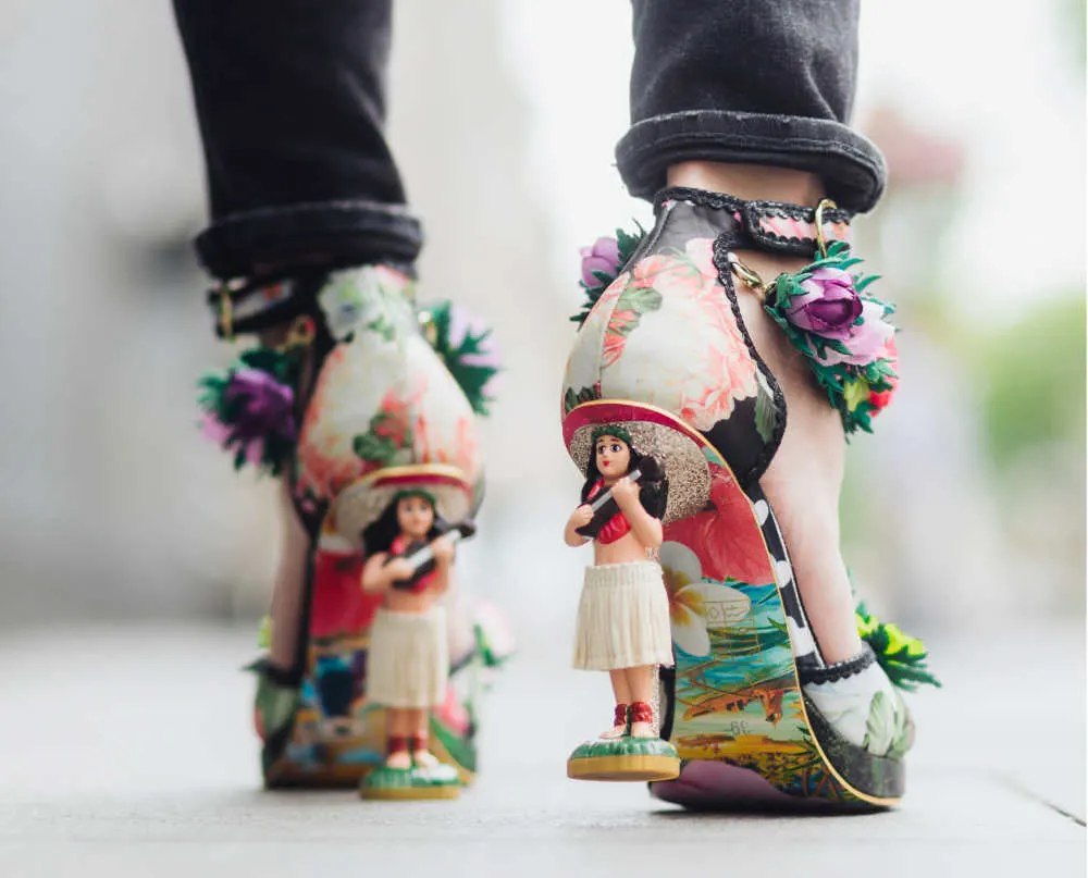 Fantasy heels with Hula Girls Design