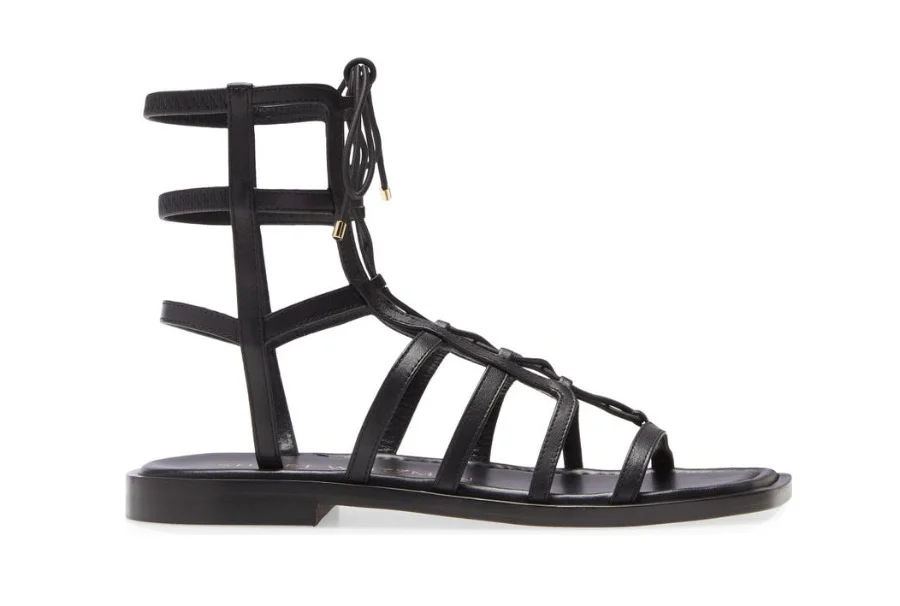 Flat black Gladiator Sandals for Women - Different Types of shoes for women.
