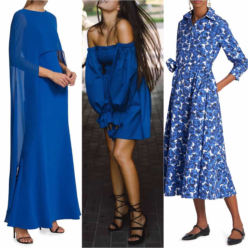 Showing you what color shoes for blue dresses & royal blue dresses look fab!