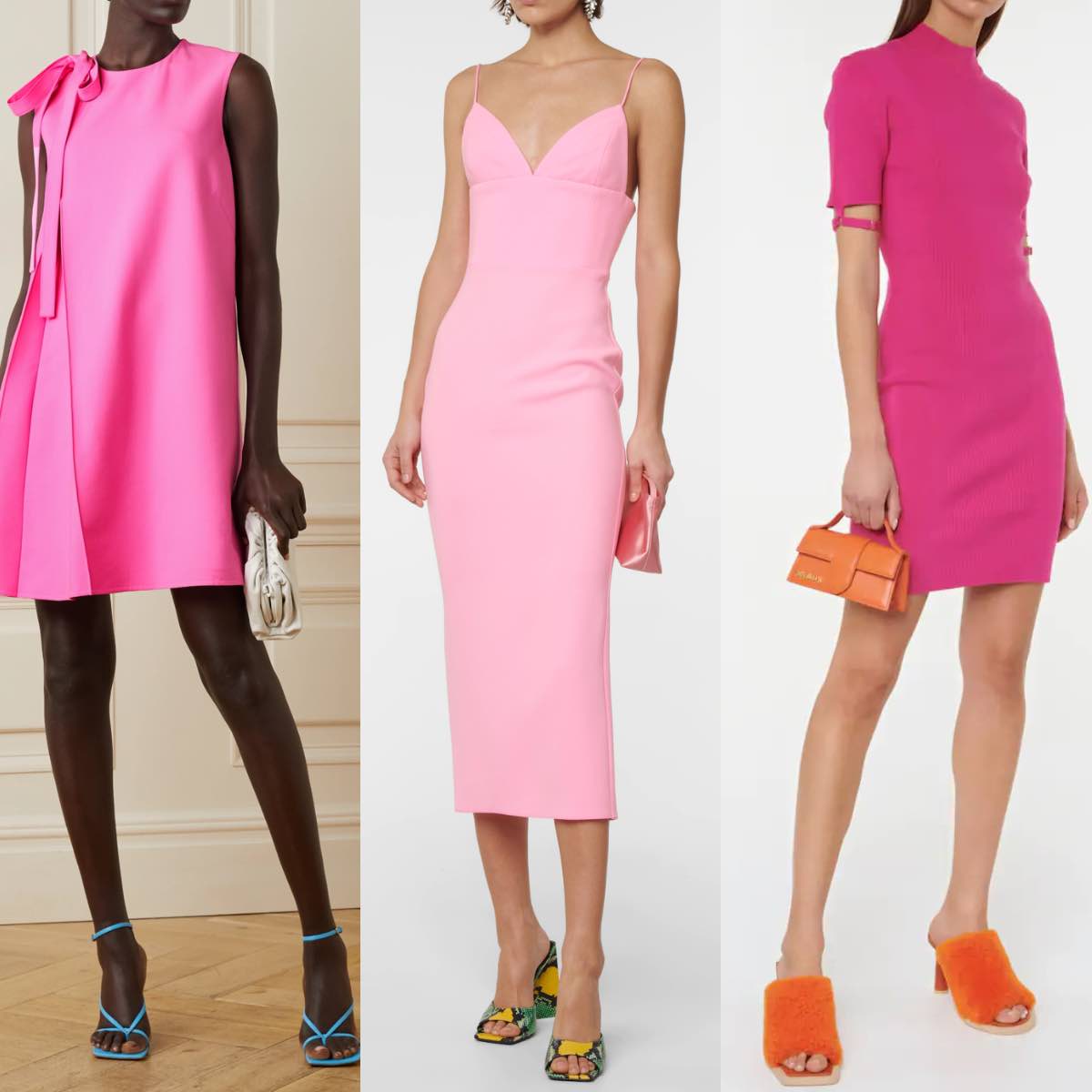 What color shoes to wear with pink dress colorful heels