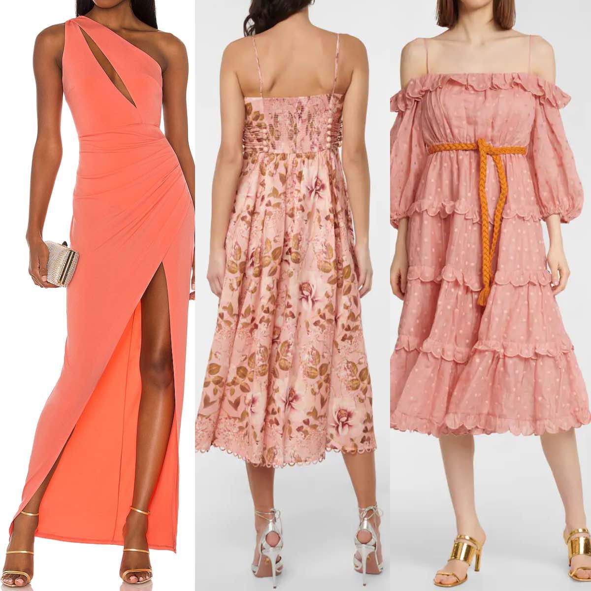 Best color shoes to wear with peach dress gold silver