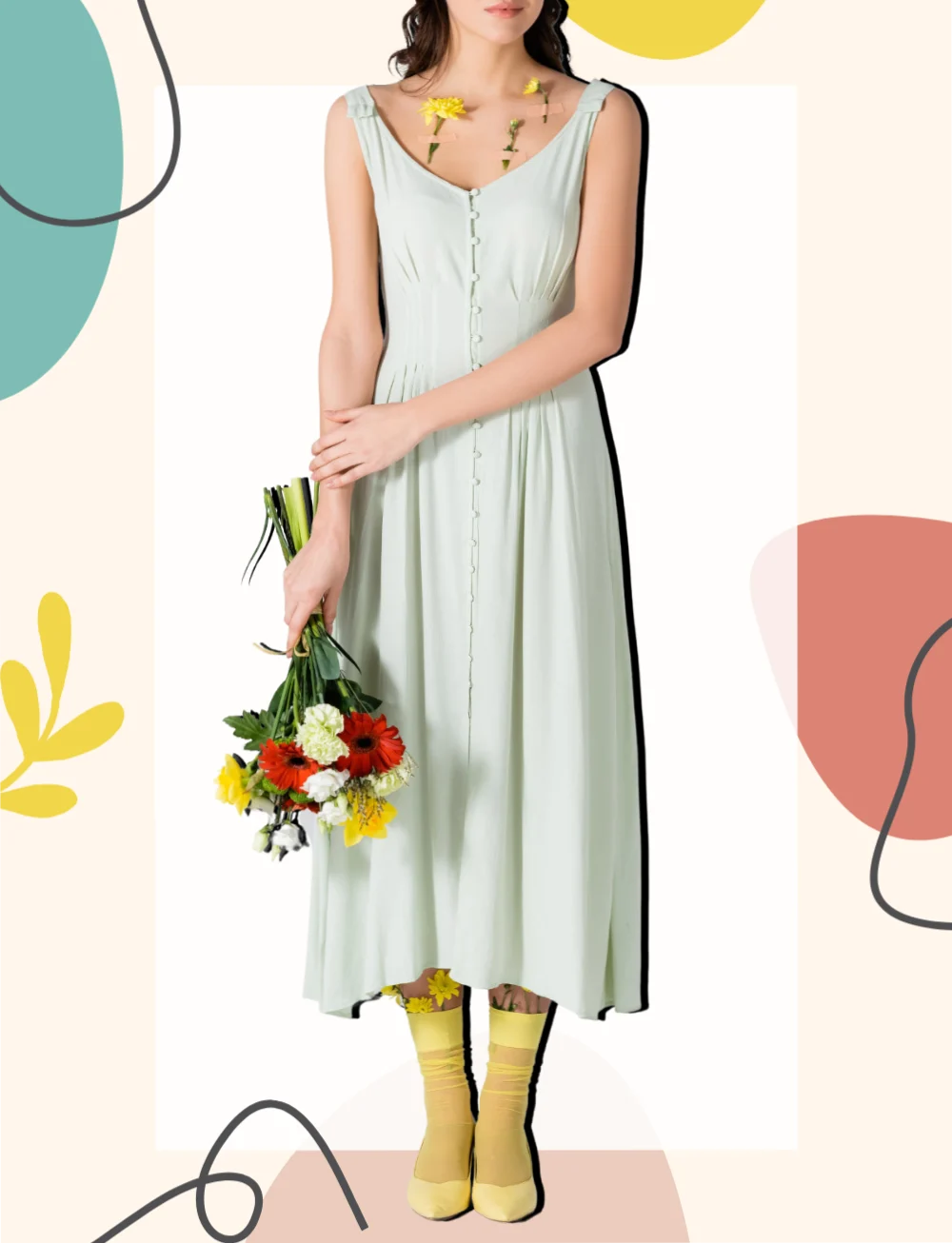 What Color Shoes to Wear with Mint Green Dress Sage Green Outfit Ideas