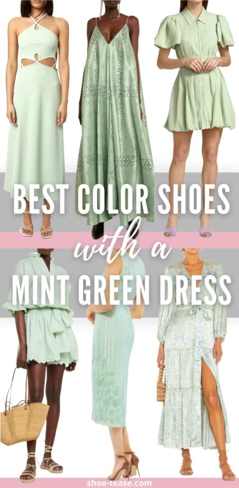 What Color Shoes to Wear with Mint Green Dress & Sage Green Outfit Ideas