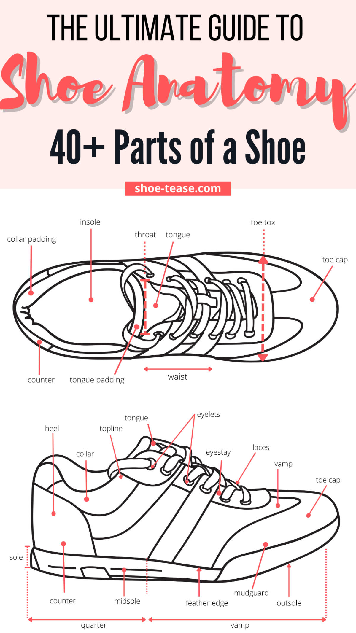 Shoe Anatomy Guide - 40+ Different Parts of a Shoe with Names & Images