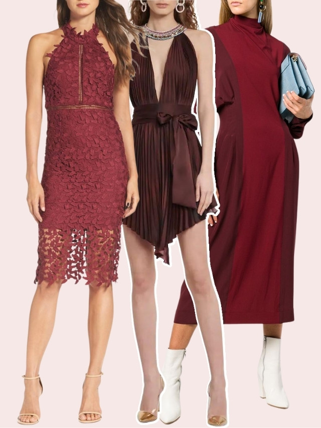 OTS Maroon Dress - Beyoutiful Blog