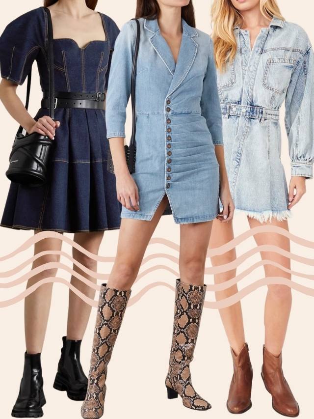 What Boots to Wear with Denim Dresses
