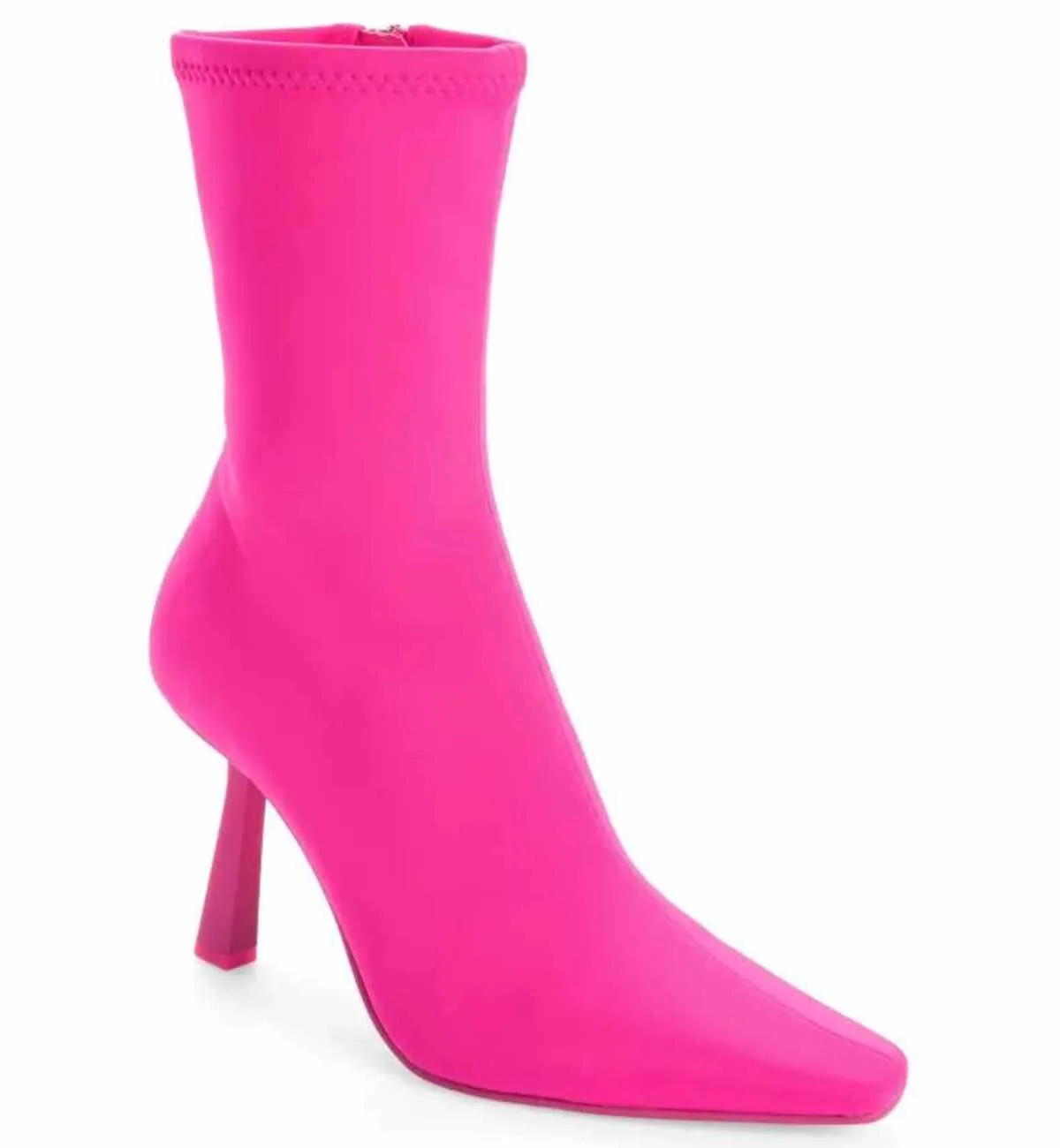 Hot Pink Barbie Core Fashion sock Booties on white background.