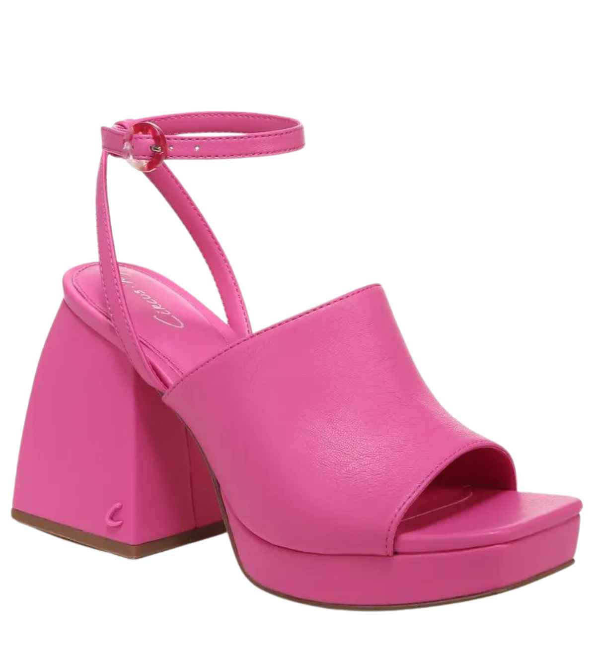 Hot Pink Barbie Core Fashion Platform Sandal on white background.