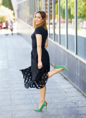 black and white dress cocktail Luxury evening BANDAGE-DRESS Color:Blue Stripe Diy Christmas Character Costumes